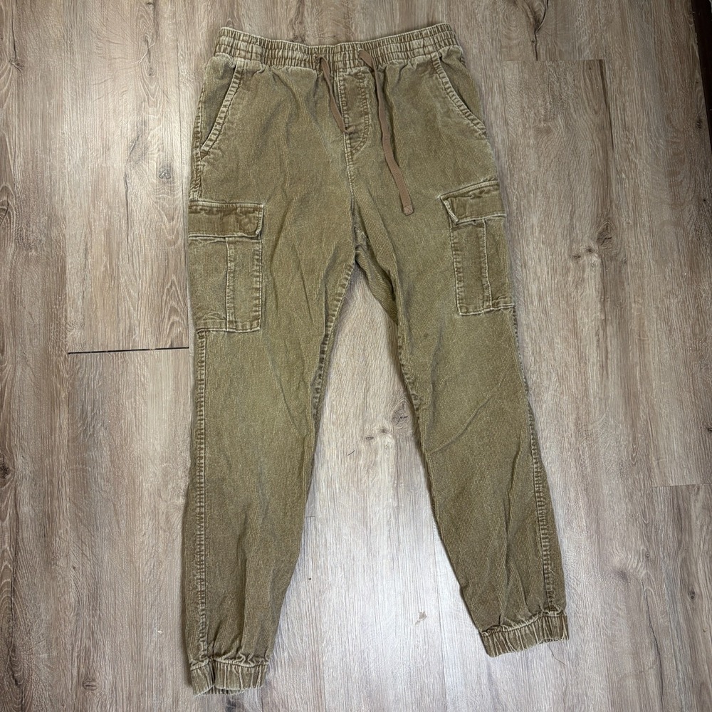 Aeropostale Cargo Corduroy Jogger Pants Womens Medium 100% Cotton Brown